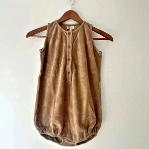 NWT The Simple Folk The Journey Romper Walnut 8/9 years Organic Terry cloth